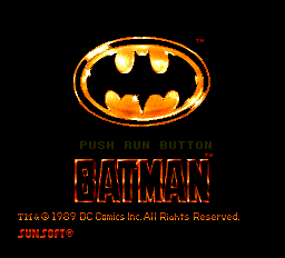 Batman: The Video Game title screen for PC Engine